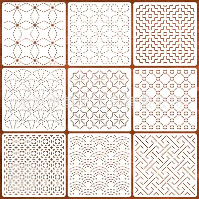 Reusable Geometric Sashiko Embroidery Stencil - 12