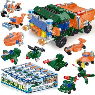 Children's Building Block Car Set, Fire Engine and Police Car - 13