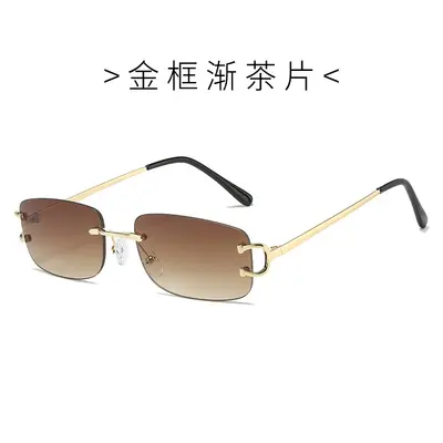 Frameless Metal Men's Sunglasses, Classic Design - 8