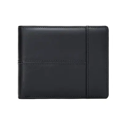 RFID-Protected Genuine Leather Short Wallet with Multiple Card Slots - 6