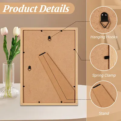 Wooden Empty Photo Frame, 6 to 10 inch, A4 and A3, Wall or Tabletop