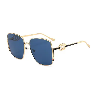 Women's Square Oversized Sunglasses, Gradient Brown, UV Protection - 3