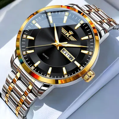 Men's Automatic Dual Calendar Watch Waterproof Luminous - 9