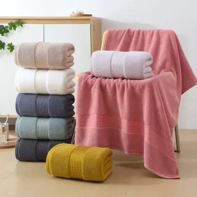 Baumwoll-Handtuch- und Badetuch-Set, 100% Baumwolle, vierteils