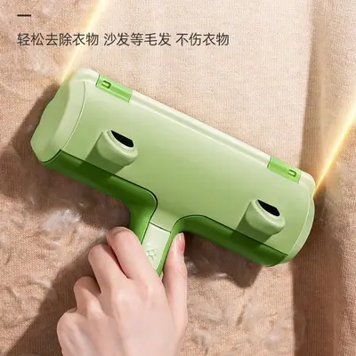 Pet hair removal roller brush tool