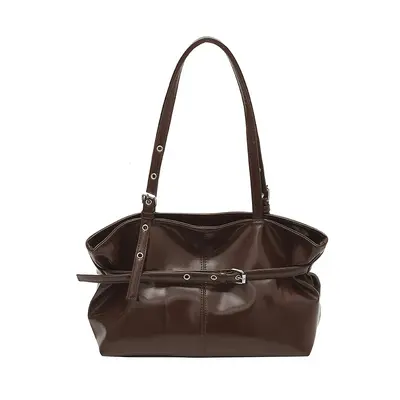 Women's Large Capacity Retro Tote Bag with Single Shoulder Strap - 6