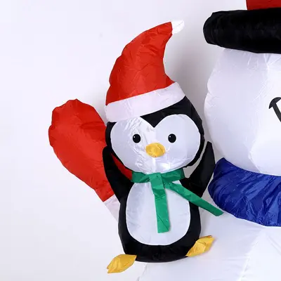 Inflatable Snowman and Penguin Christmas Decoration, Illuminated, Outdoor - 2