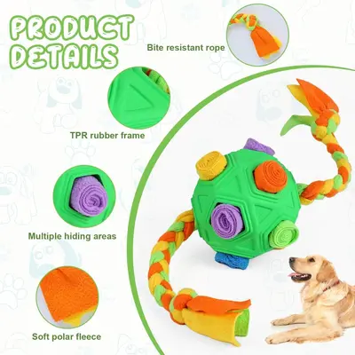 Zopf-Schnüffelball, interaktives Hundespielzeug zum Verstecken von Futter