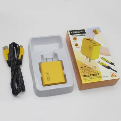 120W Fast Charger Head, Dual TYPE-C + Dual USB, UK and US Standard - 10