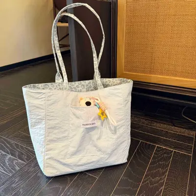 Çift Taraflı Leopar Desenli Kadın Tote Çanta, Sırt ve Omuz Askılı - 5