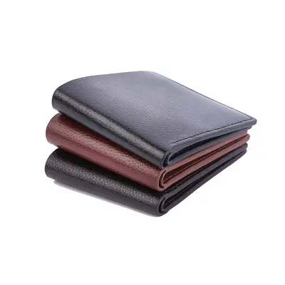 Short Men's Wallet, PU Leather, with Card Holder and Coin Pocket - 1