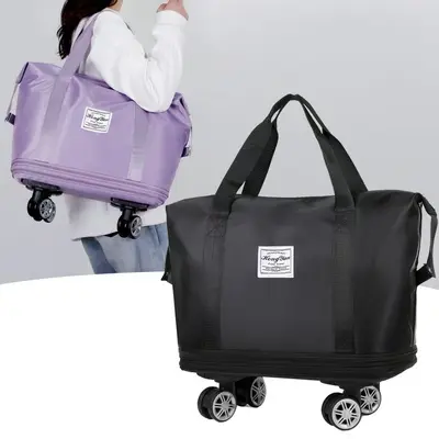 Erweiterbare Reisetasche mit Universalrädern, großes Fassungsvermögen, Damen-Nasswäsche-Trennaufbewahrung, Geschäftsreise-Fitnesstasche, Universitäts-Reisetasche - 4