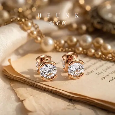 18K Gold-Plated Moissanite Ear Cuff, Non-Fading Women's Earring