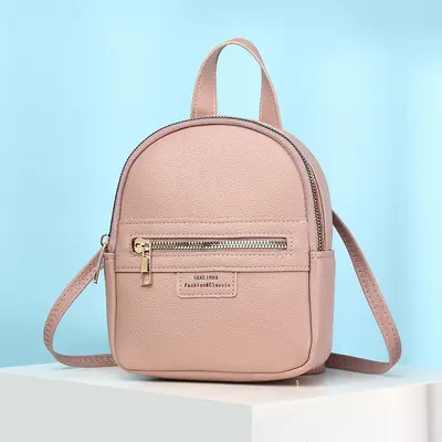 Senlina Women's Backpack, PU Leather Litchi Pattern - 10