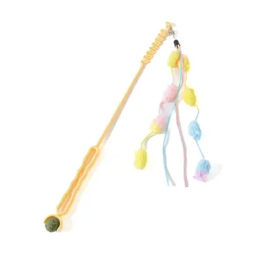 Cactus Cat Teaser Wand with Claw and Bell - 13
