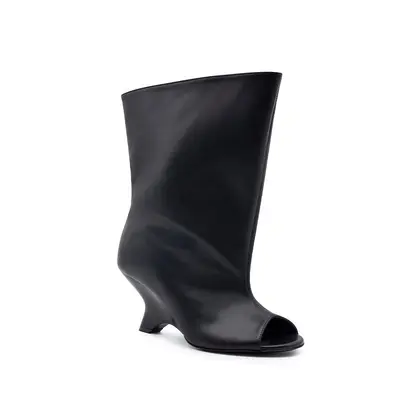 Damen-Keilstiefel mit Fischmaul-Design, kurz