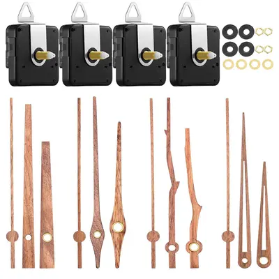DIY Silent Wall Clock Movement, Long Shaft Sweep Second Hand, 4 Models with Walnut Wood Ha - 13
