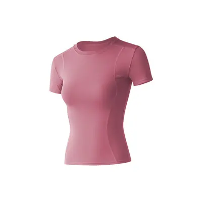 Kadın Yaz İnce Esnek Slim Fit Kısa Kollu T-Shirt Spor Yoga Üstü - 6