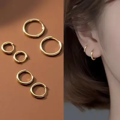 Tıbbi Titanyum Çelik Kulak Halkası Sade Halka Küpe Kadın Lüks Yüksek Kaliteli Titanyum Alaşım Kulak Çivisi Kemik Çivisi Kulak Deliği Bakımı Kulak Aksesuarı Erkek - 11