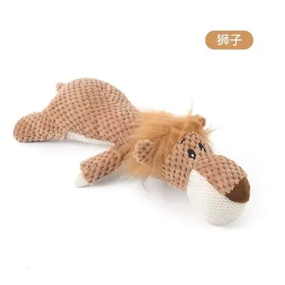 Durable Squeaky Plush Lion Chew Toy for Large Dogs - 6