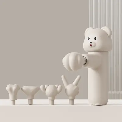 Karikatür Ayı Mini Fasya Tabancası, Titreşimli Masaj Aleti, Küçük Model - 9