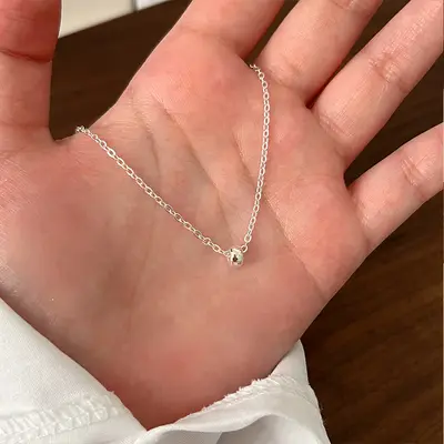 S925 gümüş fiyonklu su damlası zirkon kolye - 7