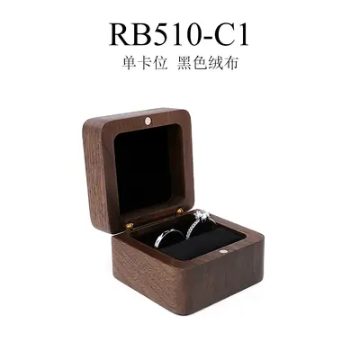 Wooden jewelry box small portable travel ring earring necklace mini jewelry storage box - 7