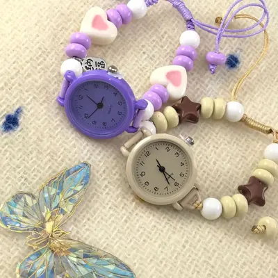 Dopamine Sweet Milk Star Love Chain Style Women's Watch Unique Niche Design Cute Student Ladies Timepiece