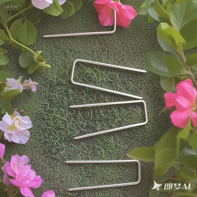 Galvanized Flower Fixing Pins, M-Type, for Wreath Making, Small Box - 8