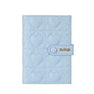 Heart Quilted Passport Holder with Chain Card Case for Women - 8