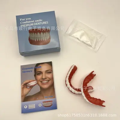 Realistic Fake Teeth Cover Set, Full Coverage Cosmetic Veneers, 20 Pieces - 9