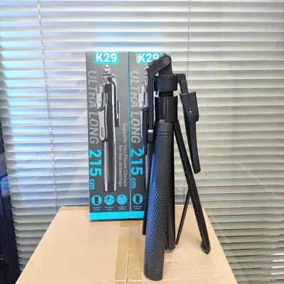 Bluetooth-Selfie-Stab K29, 2,15 m, mit Bodenstativ und Handstabilisator