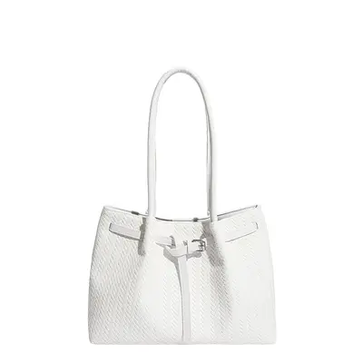 Women's Woven Tote Bag, Large Capacity, Korean Style Shoulder Bag - 7