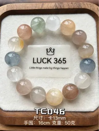 Luck 365 natürliches Kristallarmband, einreihig, Damenmode