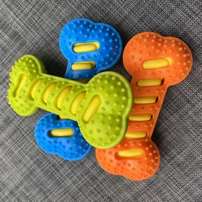 Large Dog Toy Bone with Chew-Resistant TPR and Squeaker - 4