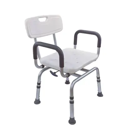 Foldable Non-Slip Bath Chair with Adjustable Armrest for Elderly - 6
