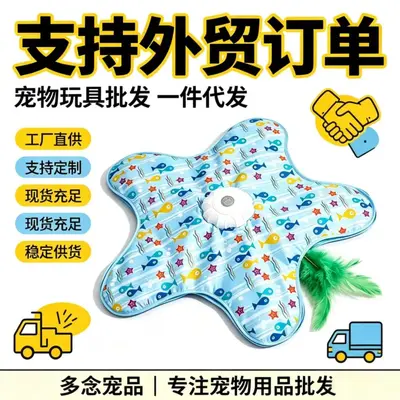 Cat Toy: Interactive Five-Pointed Star Turntable Cat Teaser Wand with Hide-and-Seek Blanke