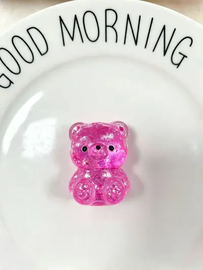 Iridescent Glitter Transparent Bear Squishy Stress Toy - 11