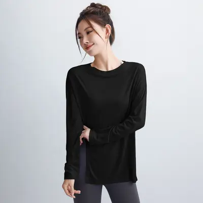 Women's Loose Long-Sleeve Yoga Top, Quick-Dry, Breathable - 7