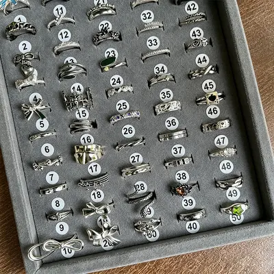 岚芷551-600复古朋克风小众925纯银戒指女蝴蝶韩国欧美跨境饰品男