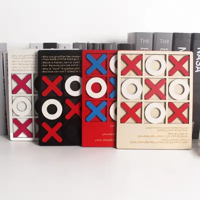 Ahşap Dokuz Kareli XO Tic-Tac-Toe Masa Oyunu, Çocuk Erken Eğitim ve Mantık Oyuncağı