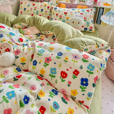 Grade A Milk Velvet Thickened Four-Piece Bedding Set - 13