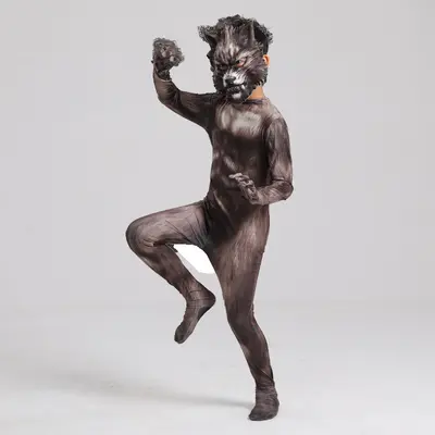 Men's Fur Suit 3D Mask Stage Performance Costume Animal Cosplay Costume Halloween Costume Men's Stage Performance