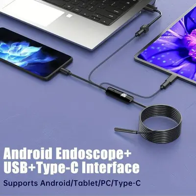 Tip-c Android cep telefonu endoskop endüstriyel boru tarama kamerası USB probu su geçirmez 5.5mm yarı sert