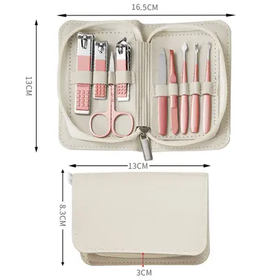 Heimat schräge Nagelschere Mädchen Rosa Set Edelstahl Ohrlöffel Nagelschere Augenbrauenschere Maniküre- und Pediküre-Werkzeuge - 7