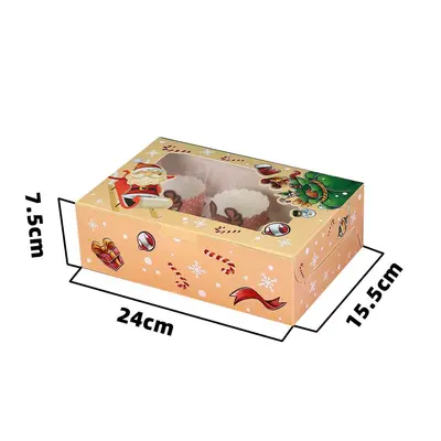 Weihnachts-Kuchenverpackungsbox für Muffins, 4, 6 oder 12 Stück - 11