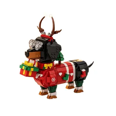 Weihnachts-Dackel Bausteine Modellset - 5