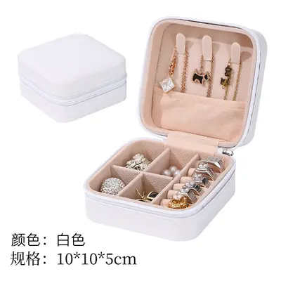 Leather jewelry box ring box portable travel jewelry storage box bracelet necklace jewelry storage box cross-border wholesale - 7