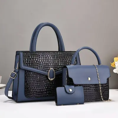 Damen-Mutter-Kind-Tasche, 3-teiliges Set mit Schultergurt - 8