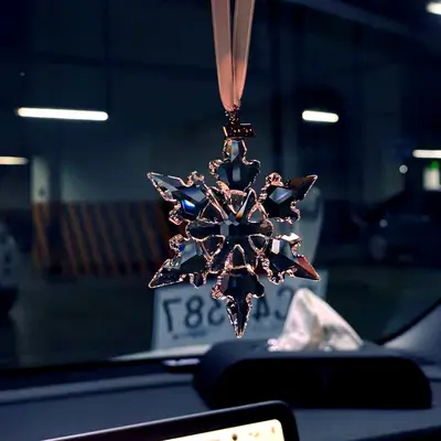 Crystal snowflake car ornament, hanging car decoration